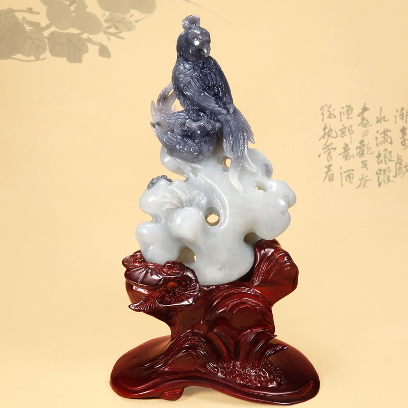 【玉雕大师作品】和田玉《喜从天降》摆件 精湛雕刻技法，材料工艺俱佳